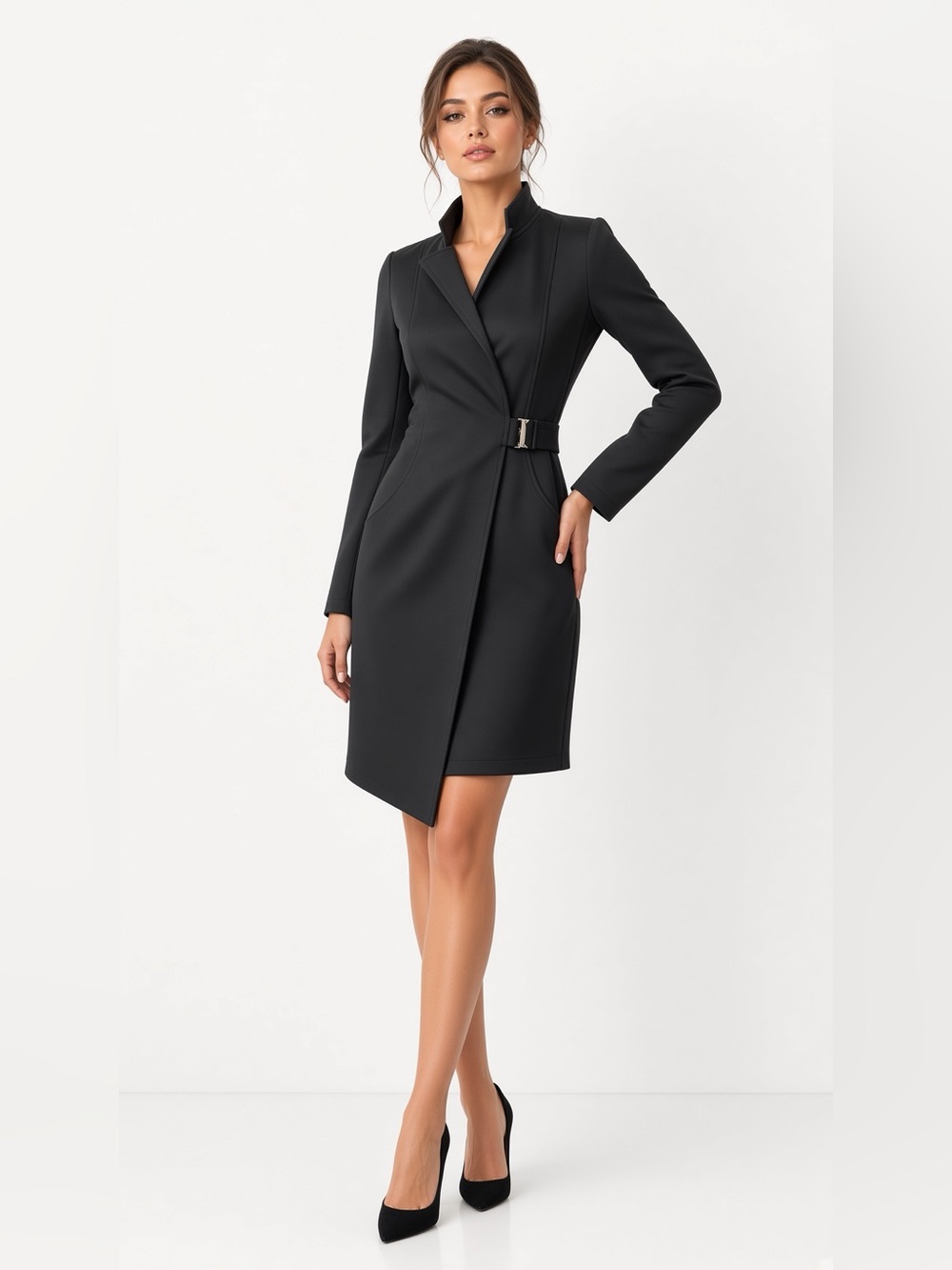 Asos long jacket dress black S/M